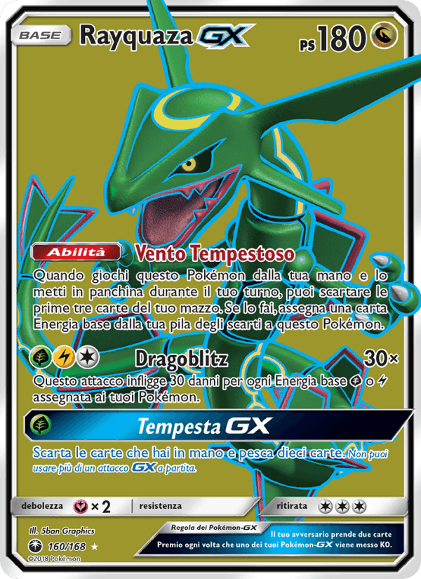 Rayquaza GX, carta 160 di Tempesta Astrale