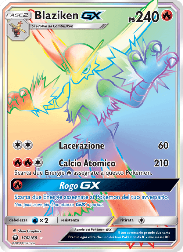 Blaziken GX, carta 170 di Tempesta Astrale