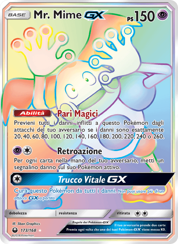 Mr. Mime GX, card 173 from Tempesta Astrale