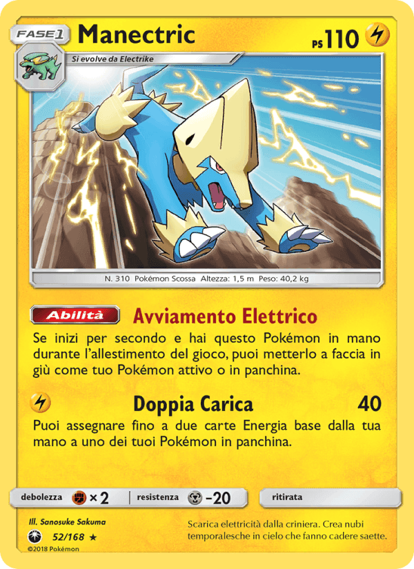 Manectric, carta 52 di Tempesta Astrale