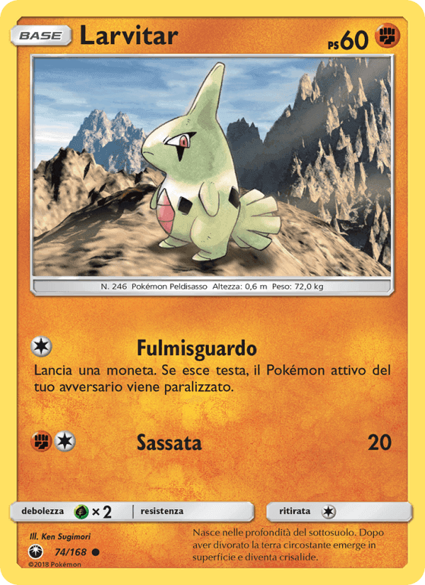 Larvitar, carte 74 de Tempesta Astrale