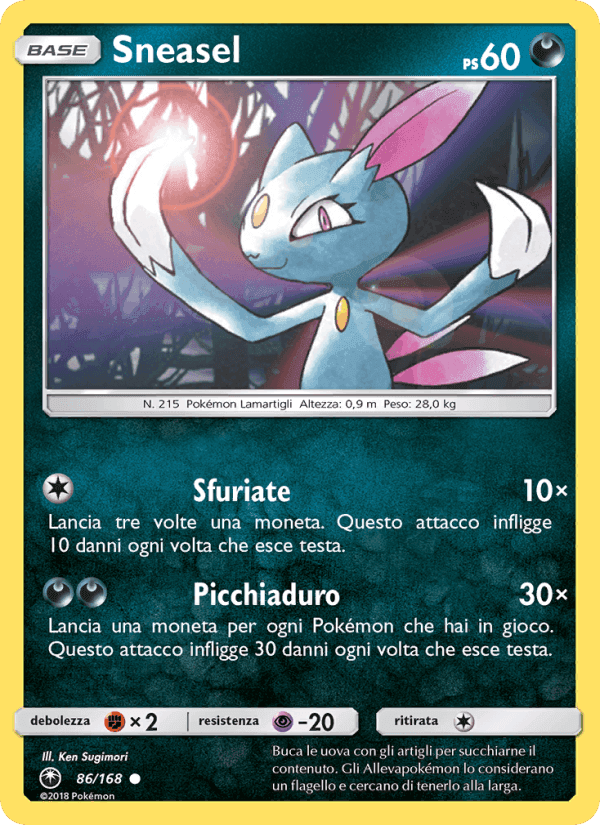 Sneasel, card 86 from Tempesta Astrale