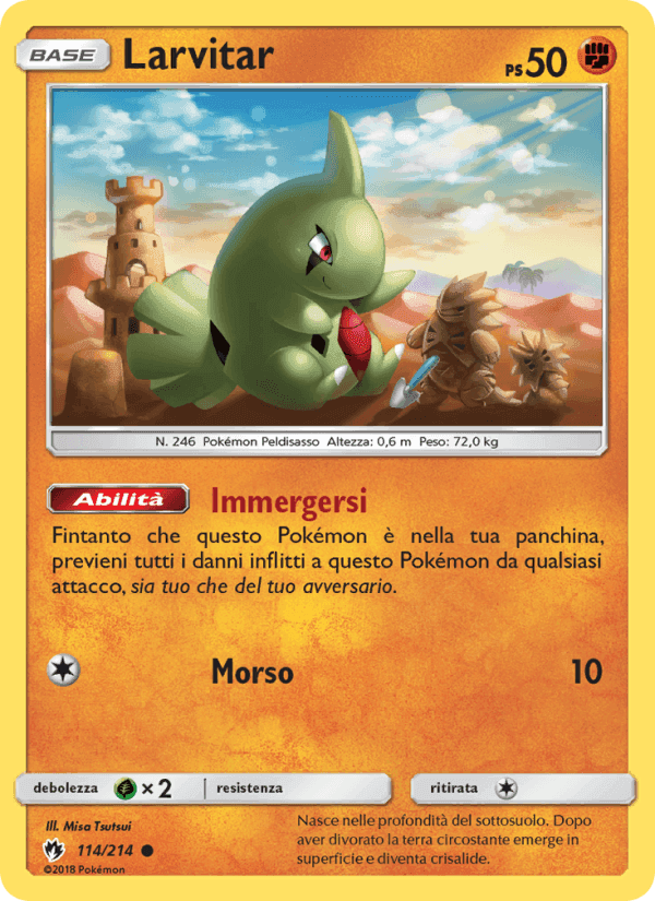 Larvitar, card 114 from Tuoni Perduti
