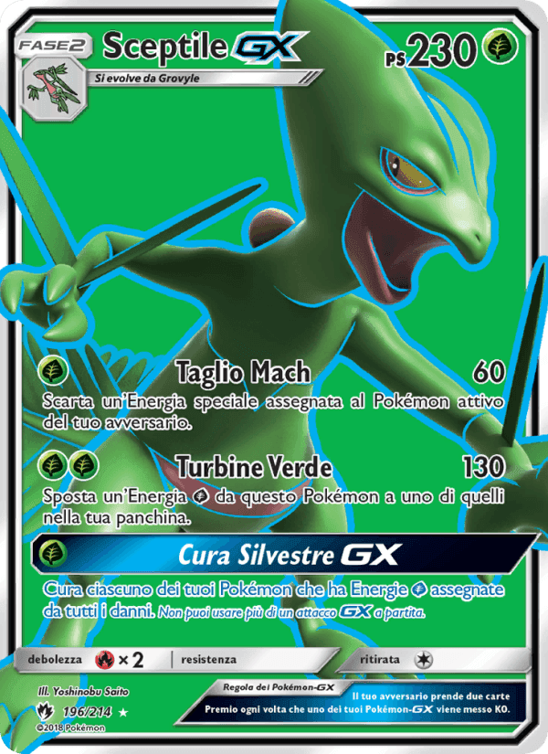 Sceptile GX, card 196 from Tuoni Perduti