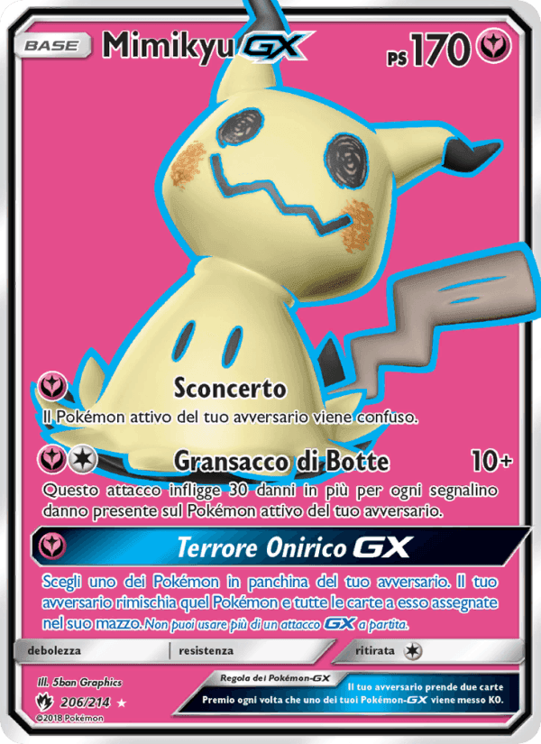 Mimikyu GX, card 206 from Tuoni Perduti