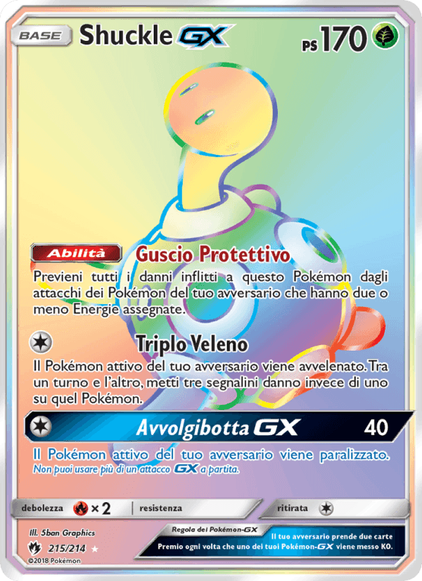 Shuckle GX, card 215 from Tuoni Perduti