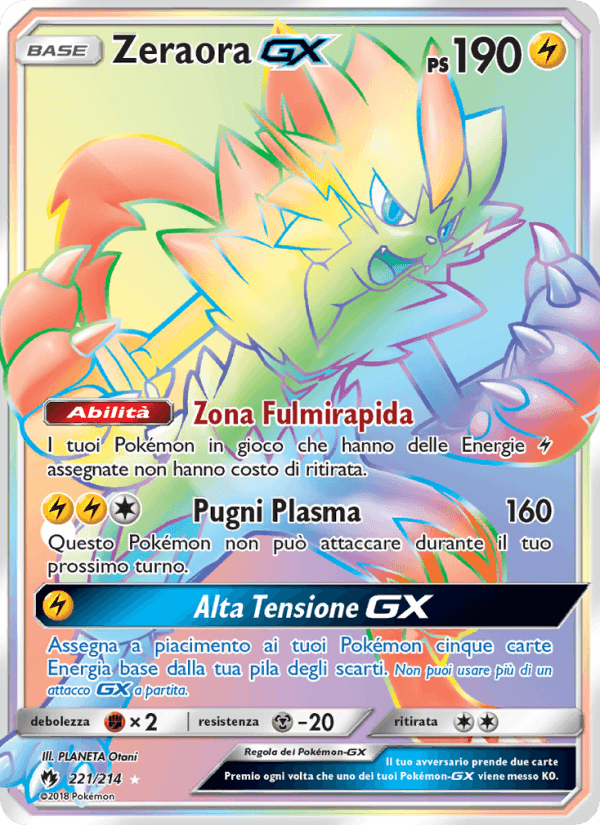 Zeraora GX, carta 221 di Tuoni Perduti