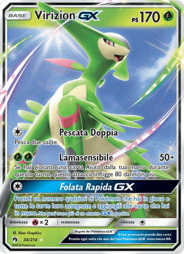 Virizion GX, carta 34 di Tuoni Perduti