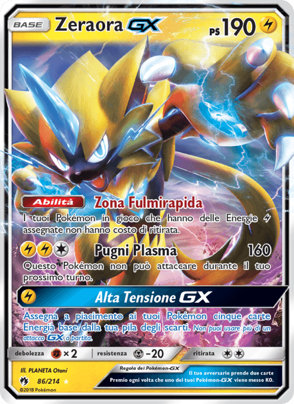 Zeraora GX, carte 86 de Tuoni Perduti