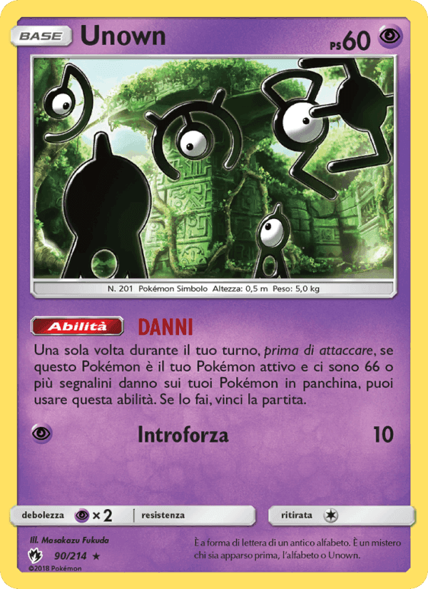Unown, card 90 from Tuoni Perduti