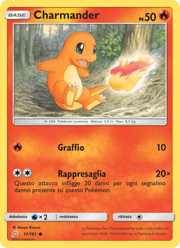 Charmander, carta 11 di Gioco di Squadra