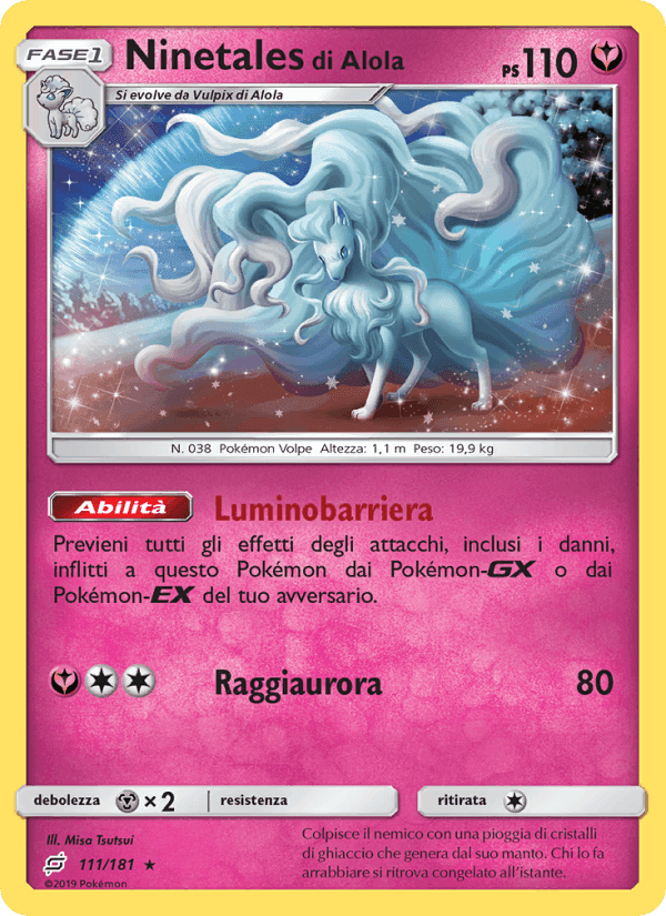 Ninetales di Alola, carta 111 di Gioco di Squadra