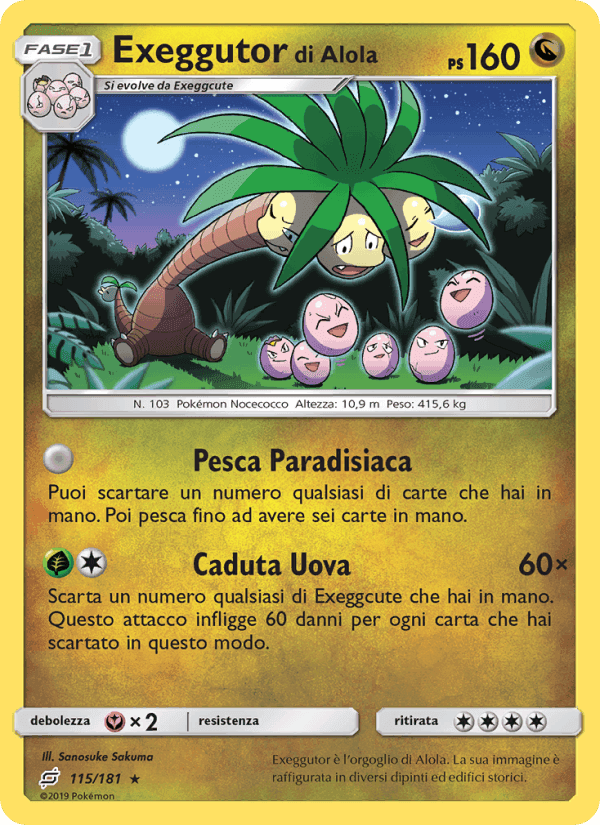 Exeggutor di Alola, card 115 from Gioco di Squadra