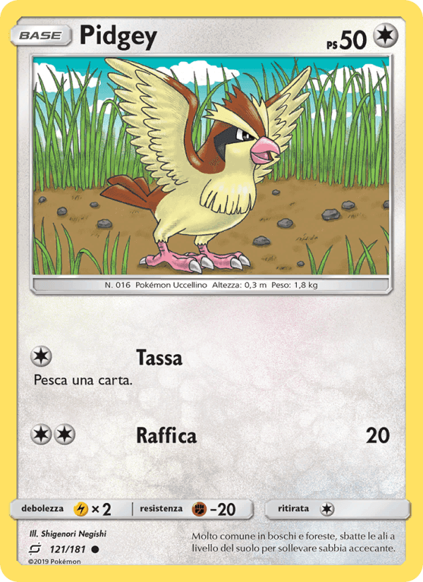 Pidgey, carta 121 di Gioco di Squadra