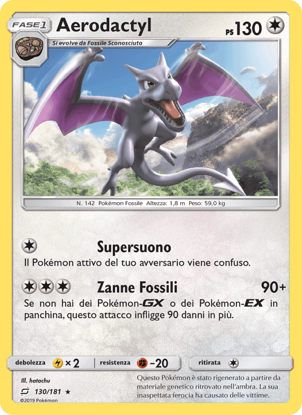 Aerodactyl, carte 130 de Gioco di Squadra