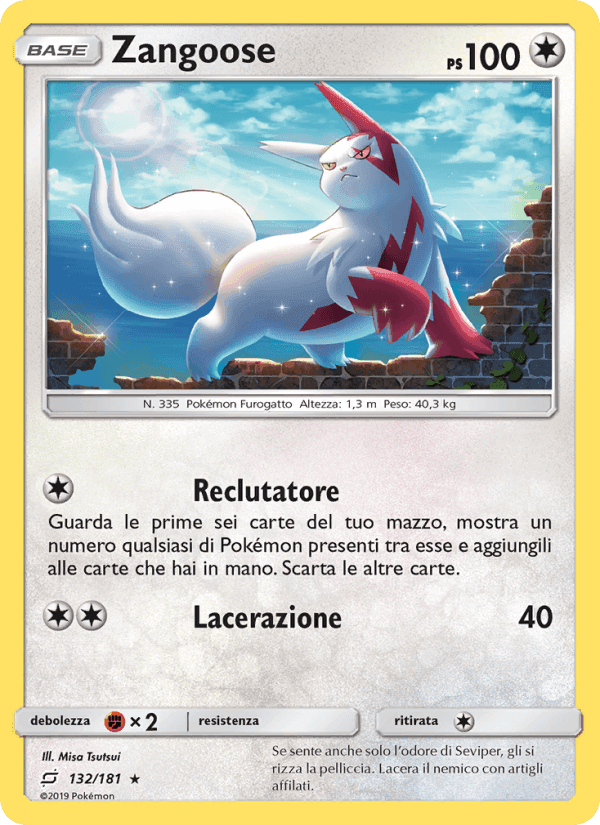 Zangoose, carta 132 di Gioco di Squadra