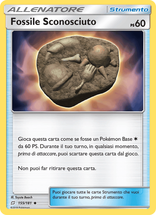 Fossile Sconosciuto, carta 155 di Gioco di Squadra