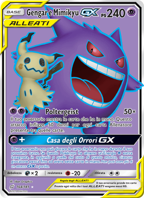 Gengar e Mimikyu GX, card 164 from Gioco di Squadra