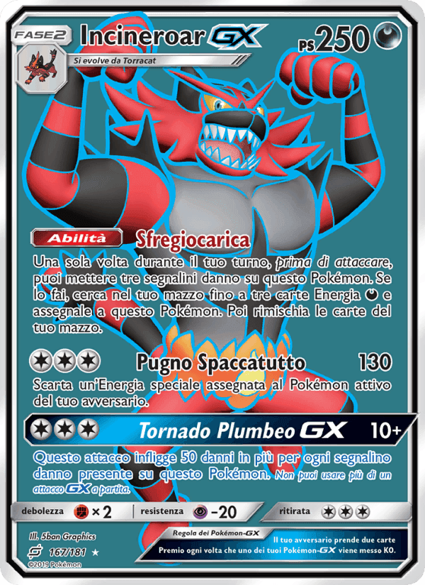 Incineroar GX, carta 167 di Gioco di Squadra