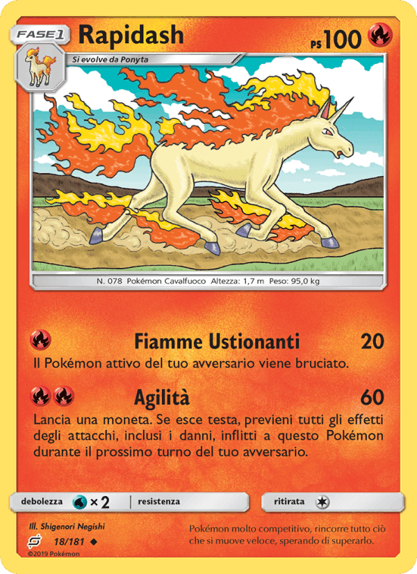Rapidash, carta 18 di Gioco di Squadra