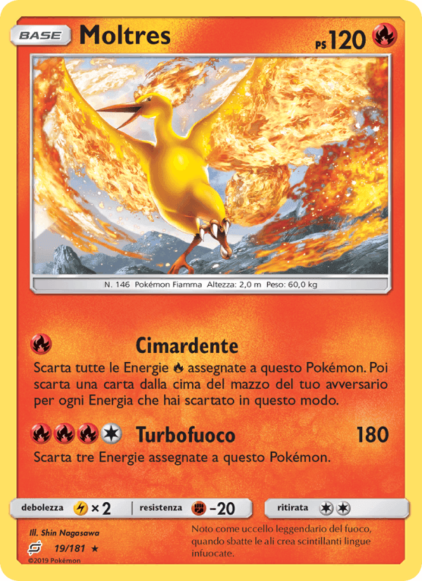 Moltres, carta 19 di Gioco di Squadra