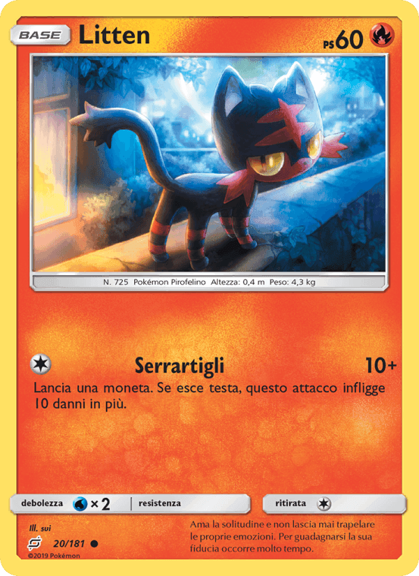Litten, carta 20 di Gioco di Squadra