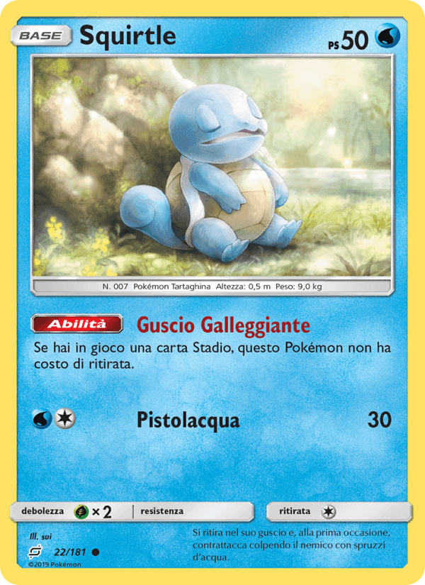 Squirtle, carta 22 di Gioco di Squadra