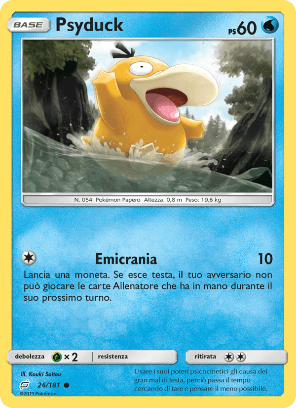 Psyduck, carta 26 di Gioco di Squadra