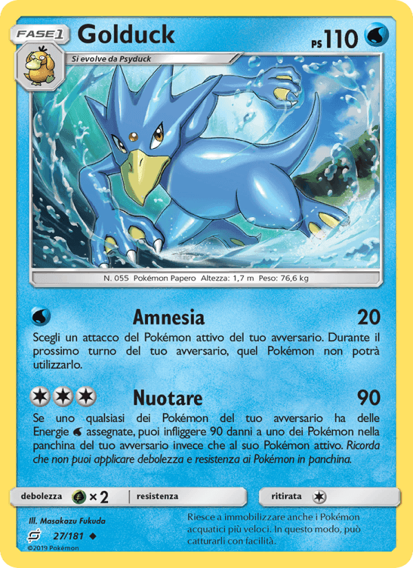 Golduck, carta 27 di Gioco di Squadra