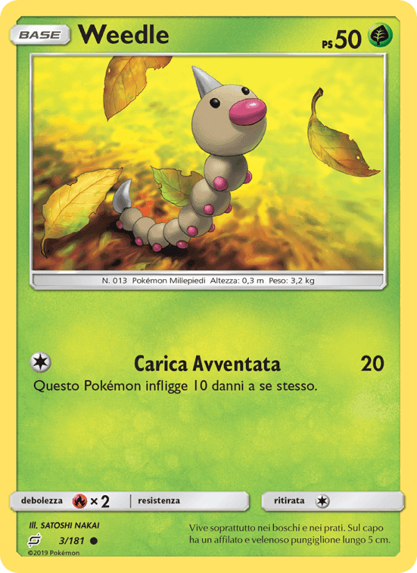 Weedle, carta 3 di Gioco di Squadra