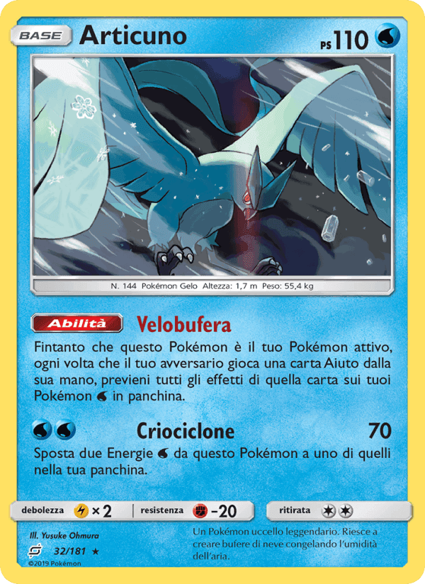 Articuno, carta 32 di Gioco di Squadra