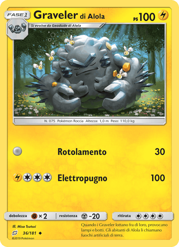Graveler di Alola, carta 36 di Gioco di Squadra