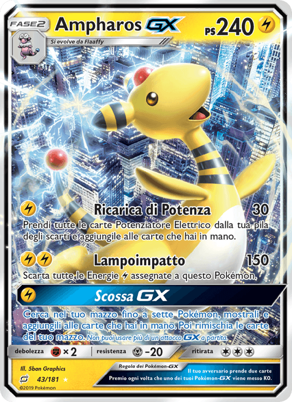 Ampharos GX, carta 43 di Gioco di Squadra