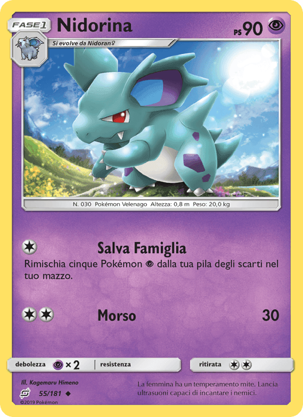 Nidorina, carta 55 di Gioco di Squadra