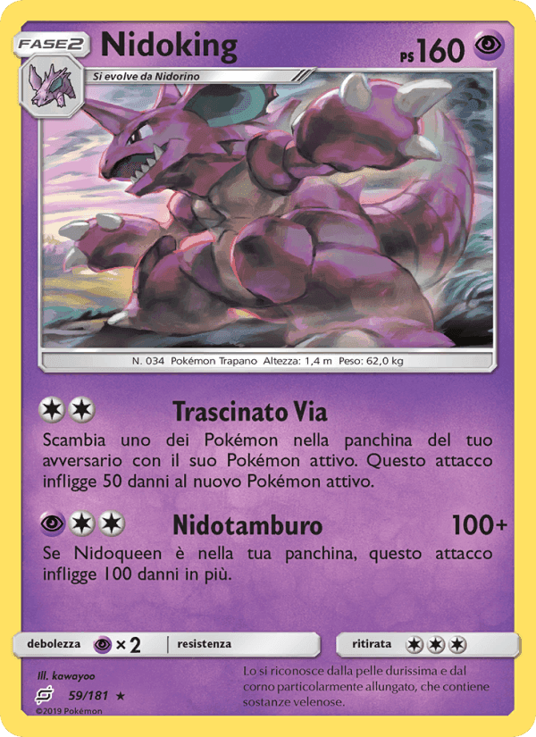 Nidoking, carta 59 di Gioco di Squadra