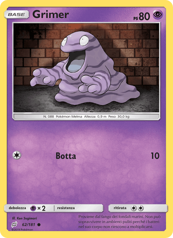 Grimer, carta 62 di Gioco di Squadra