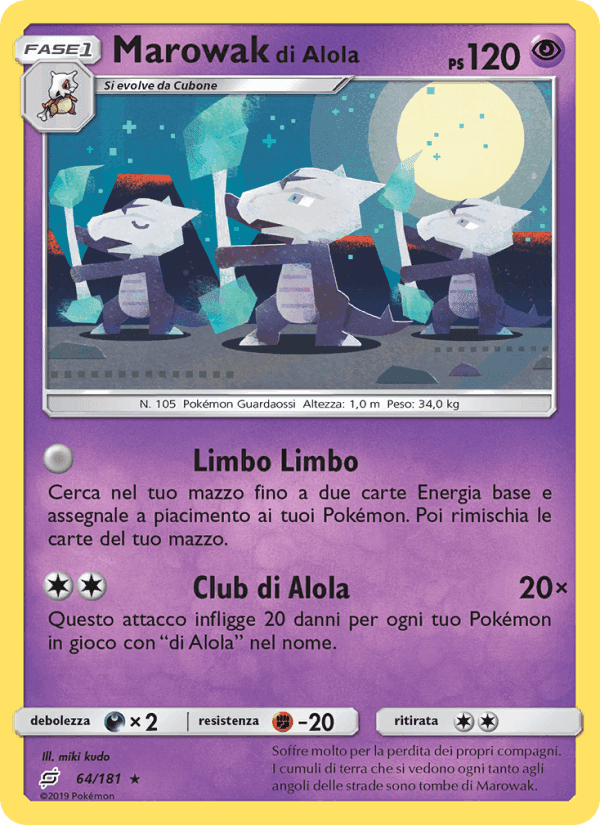 Marowak di Alola, carta 64 di Gioco di Squadra