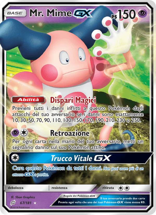 Mr. Mime GX, carta 67 di Gioco di Squadra