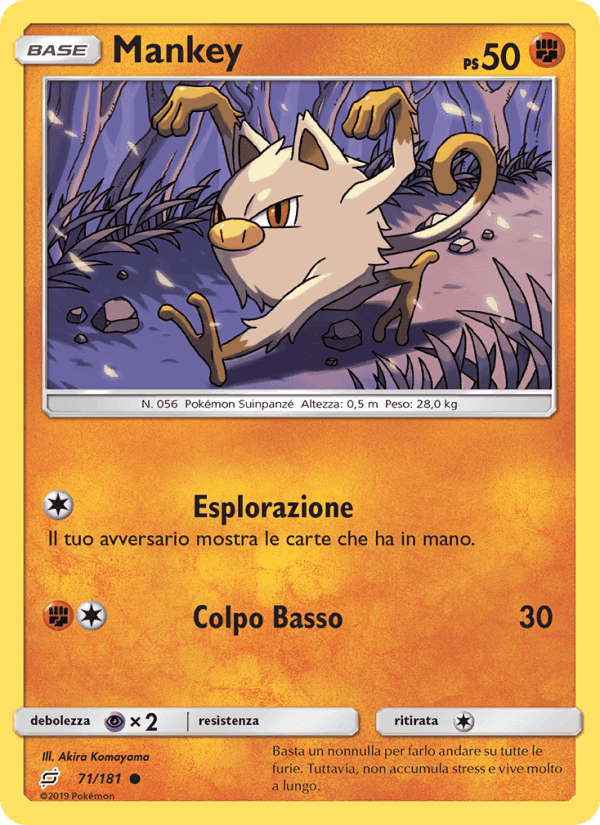 Mankey, carta 71 di Gioco di Squadra