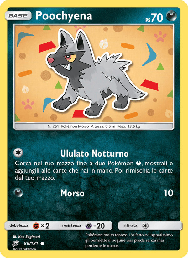 Poochyena, carta 86 di Gioco di Squadra