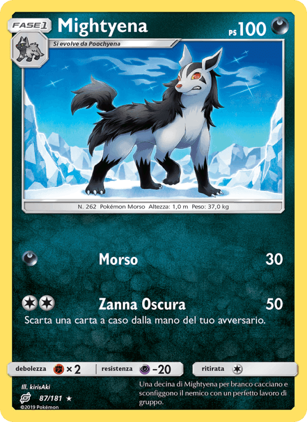 Mightyena, card 87 from Gioco di Squadra