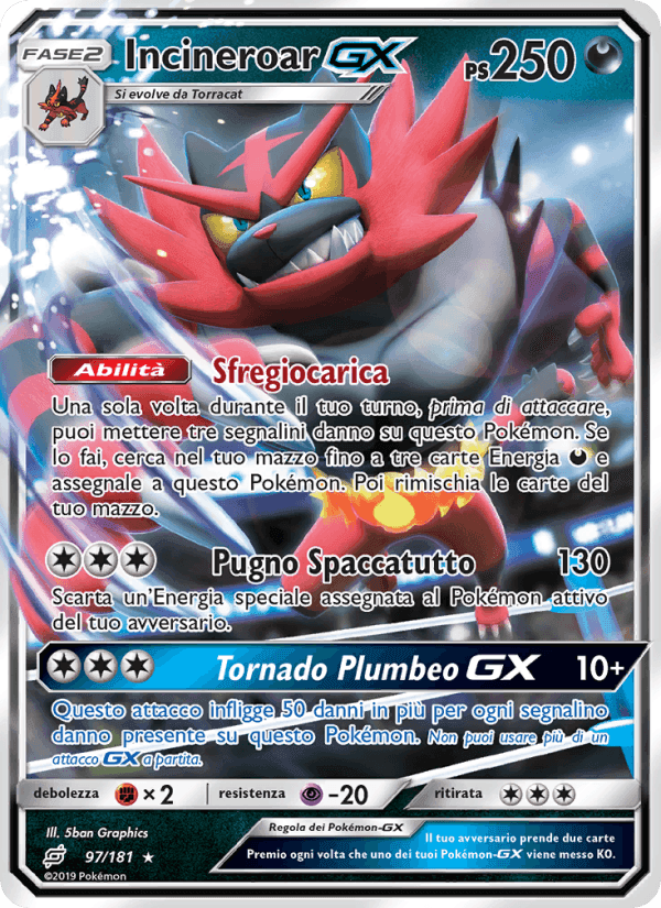 Incineroar GX, card 97 from Gioco di Squadra