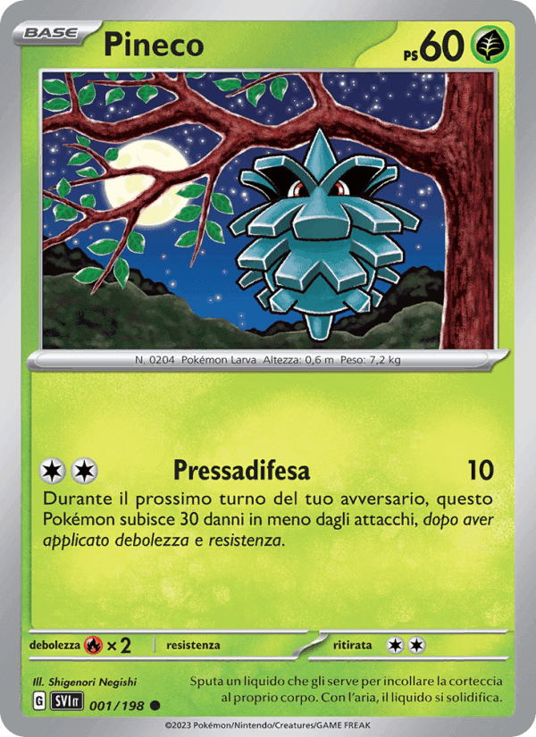 Pineco, carta 001 di Scarlatto e Violetto