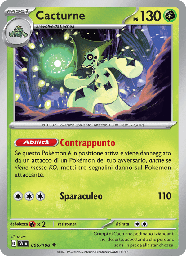 Cacturne, carta 006 di Scarlatto e Violetto