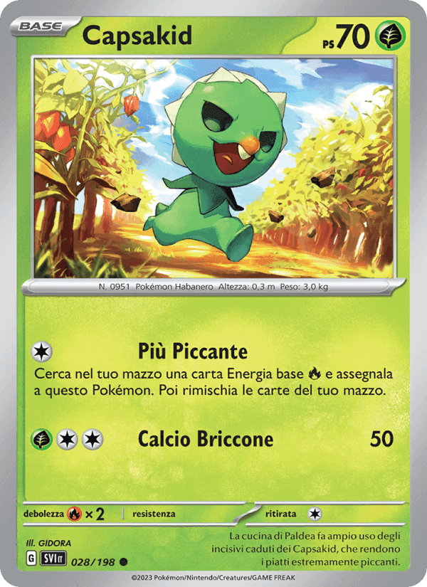 Capsakid, carta 028 di Scarlatto e Violetto