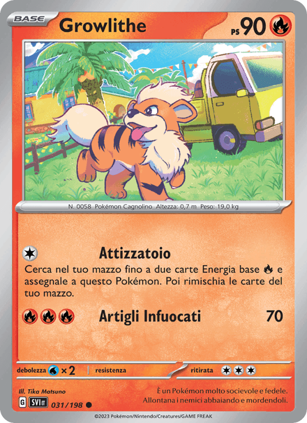 Growlithe, carta 031 di Scarlatto e Violetto