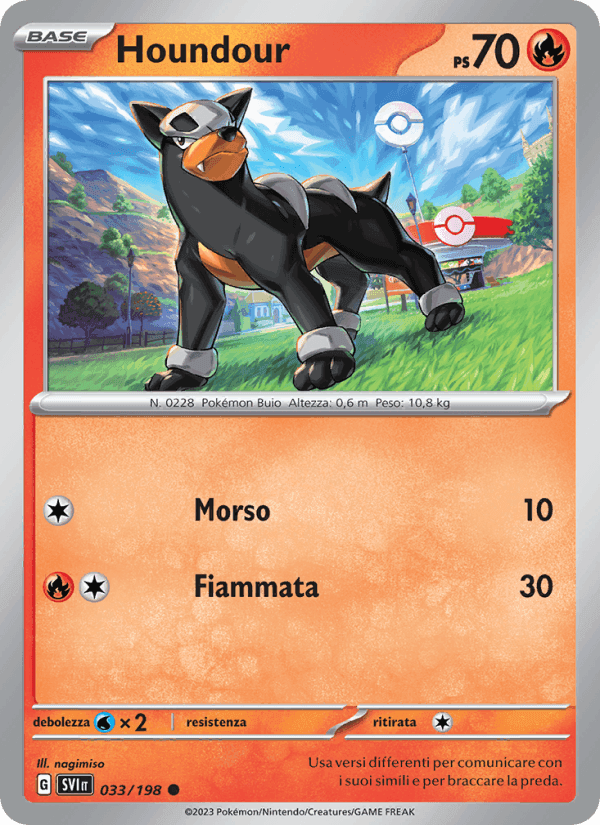 Houndour, carta 033 di Scarlatto e Violetto