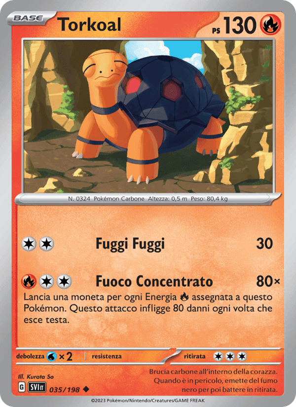 Torkoal, carta 035 di Scarlatto e Violetto