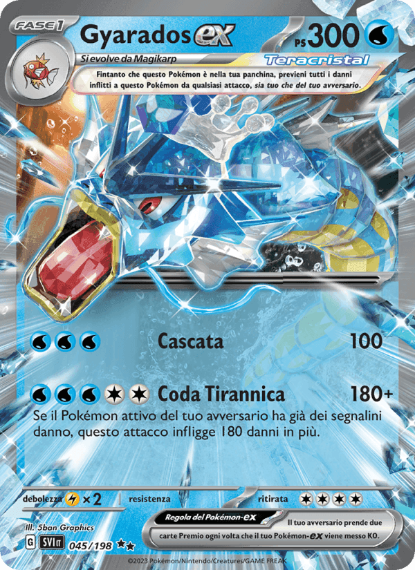 Gyarados-ex, carte 045 de Scarlatto e Violetto