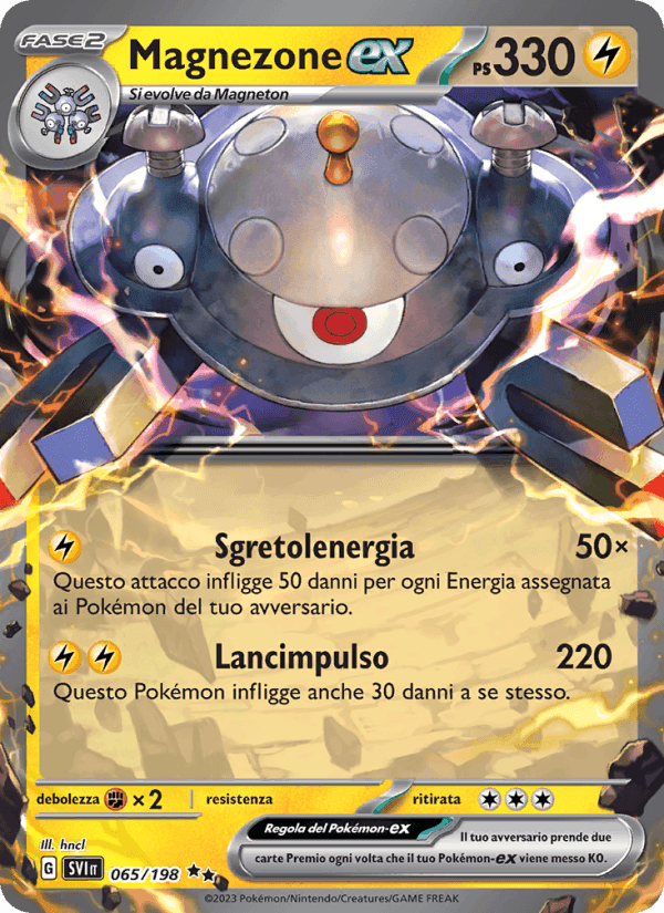 Magnezone-ex, carta 065 di Scarlatto e Violetto
